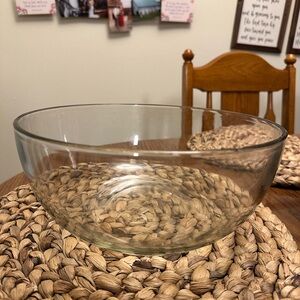 Large glass mixing bowl